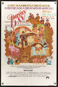 7y127 BUGSY MALONE 1sh '76 Jodie Foster, Scott Baio, cool art of juvenile gangsters by C. Moll!