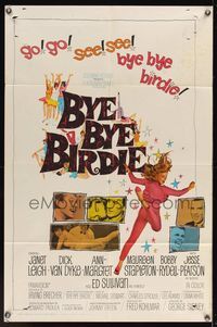7y132 BYE BYE BIRDIE 1sh '63 cool artwork of sexy Ann-Margret dancing, Dick Van Dyke, Janet Leigh