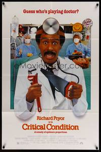 7y171 CRITICAL CONDITION 1sh '86 directed by Michael Apted, wacky doctor Richard Pryor!