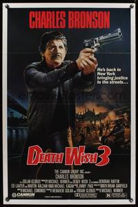 7y187 DEATH WISH 3 1sh '85 Deborah Raffin, Charles Bronson, back and cleaning the streets!