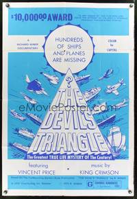 7y196 DEVIL'S TRIANGLE 1sh '70 hundreds of ships and planes are missing in the Bermuda Triangle!