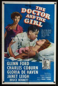 7y203 DOCTOR & THE GIRL 1sh '49 Glenn Ford, Janet Leigh, Charles Coburn, Gloria De Haven
