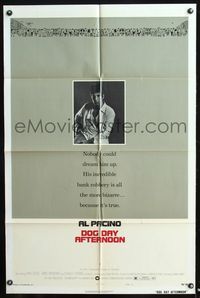 7y207 DOG DAY AFTERNOON style B 1sh '75 Al Pacino, Sidney Lumet bank robbery crime classic!