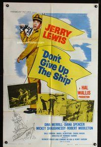 7y210 DON'T GIVE UP THE SHIP 1sh '59 full-length image of Jerry Lewis in Navy uniform!