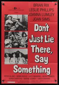 7y211 DON'T JUST LIE THERE, SAY SOMETHING 1sh '76 Bob Kellett, Brian Rix, wild sexy images!