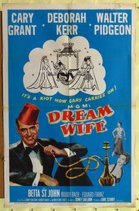 7y219 DREAM WIFE 1sh '53 great image of smoking Cary Grant & sexy Deborah Kerr!