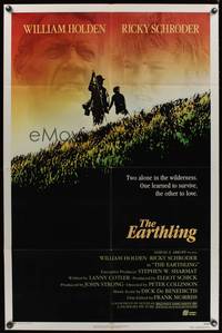 7y228 EARTHLING 1sh '81 William Holden, Ricky Schroder, Two alone in the wilderness!