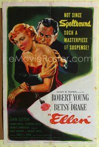 7y800 SECOND WOMAN 1sh '50 Robert Young & pretty Betsy Drake, film noir, Ellen!