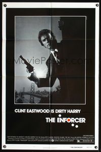7y241 ENFORCER 1sh '76 photo of Clint Eastwood is Dirty Harry by Bill Gold!