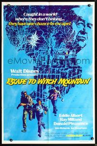 7y245 ESCAPE TO WITCH MOUNTAIN 1sh '75 Disney, they're in a world where they don't belong!