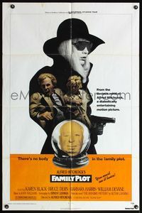 7y263 FAMILY PLOT 1sh '76 from the mind of devious Alfred Hitchcock, Karen Black, Bruce Dern!