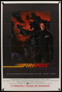 7y277 FIREFOX advance 1sh '82 cool C.D. de Mar art of killing machine, Clint Eastwood!