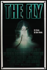 7y294 FLY 1sh '86 David Cronenberg, Jeff Goldblum, cool sci-fi art by Mahon!