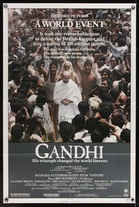 7y314 GANDHI 1sh '82 Ben Kingsley as The Mahatma, directed by Richard Attenborough!