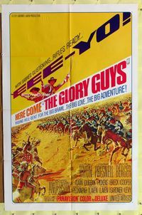7y330 GLORY GUYS style A 1sh '65 Sam Peckinpah, action art, riding hell-bent for the big brawl!