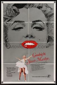 7y344 GOODNIGHT SWEET MARILYN int'l 1sh '89 Paula Lane as Monroe, classic flying skirt image!