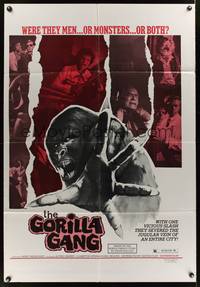 7y346 GORILLA GANG 1sh '73 Alfred Vohrer, Edgar Wallace, Der Gorilla von Soho!
