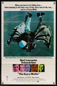 7y381 GYPSY MOTHS style B 1sh '69 Burt Lancaster, John Frankenheimer, cool sky diving image!