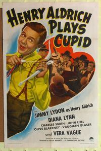 7y409 HENRY ALDRICH PLAYS CUPID style A 1sh '43 great close up of Jimmy Lydon with bow & arrow!
