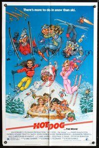 7y437 HOT DOG 1sh '84 David Naughton, Tracy N. Smith, wacky Phil Roberts skiing artwork!