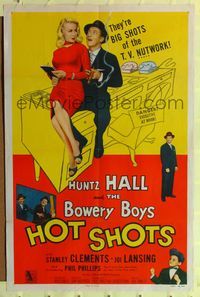 7y439 HOT SHOTS 1sh '56 Huntz Hall & The Bowery Boys, sexy Joi Lansing!
