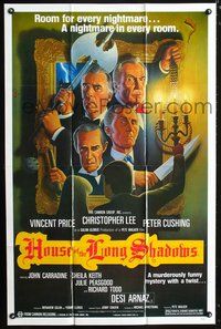 7y443 HOUSE OF THE LONG SHADOWS 1sh '83 Vincent Price, Peter Cushing, John Carradine & Chris Lee!