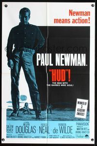 7y451 HUD 1sh R67 Paul Newman is the man with the barbed wire soul, Martin Ritt classic!