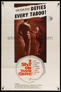 7y459 I SPIT ON YOUR GRAVE 1sh '63 J'irai cracher sur vos tombes, Christian Marquand!