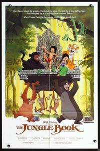 7y513 JUNGLE BOOK 1sh R84 Walt Disney cartoon classic, great image of all characters!