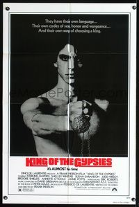 7y526 KING OF THE GYPSIES 1sh '78 creepy close up of Eric Roberts in his first leading role!