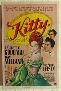 7y530 KITTY style A 1sh '45 pretty Paulette Goddard, Ray Milland, historical England!