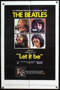 7y558 LET IT BE 1sh '70 The Beatles, John Lennon, Paul McCartney, Ringo Starr, George Harrison