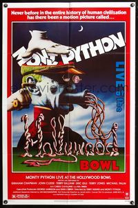 7y620 MONTY PYTHON LIVE AT THE HOLLYWOOD BOWL 1sh '82 great wacky meat grinder image!