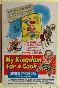 7y641 MY KINGDOM FOR A COOK 1sh '43 Charles Coburn, Marguerite Chapman, Bill Carter!