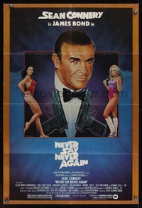 7y651 NEVER SAY NEVER AGAIN 1sh '83 art of Sean Connery as James Bond 007 by R. Dorero!