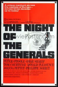 7y660 NIGHT OF THE GENERALS style B 1sh '67 World War II officer Peter O'Toole!