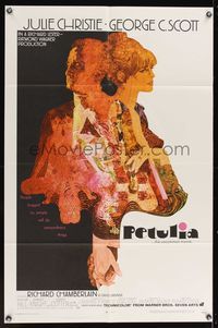 7y727 PETULIA 1sh '68 Richard Lester directed, art of pretty Julie Christie & George C. Scott!