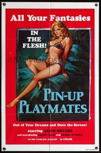 7y731 PIN-UP PLAYMATES 1sh '70s out of your dreams and onto the screen, sexy artwork!