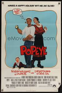 7y737 POPEYE 1sh '80 Robert Altman, Robin Williams & Shelley Duvall as E.C. Segar's characters!