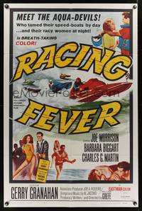 7y758 RACING FEVER 1sh '64 aqua devils who tamed speed-boats by day & racy women at night!