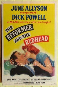 7y769 REFORMER & THE REDHEAD 1sh '50 June Allyson overpowers Dick Powell with 1000 laughs!