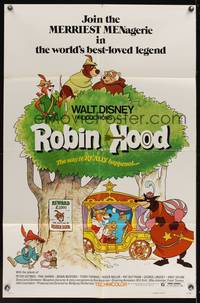 7y776 ROBIN HOOD 1sh '73 Walt Disney's cartoon version, the way it REALLY happened!
