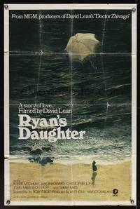 7y789 RYAN'S DAUGHTER 1sh '70 David Lean, Sarah Miles, Lesset beach art!