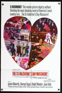7y856 ST. VALENTINE'S DAY MASSACRE 1sh '67 most shocking event of America's most lawless era!