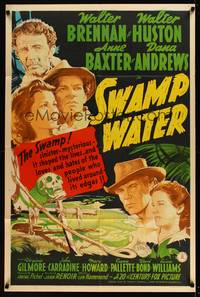 7y870 SWAMP WATER 1sh '41 Jean Renoir, art of top stars by the sinister mysterious swamp!