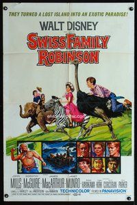 7y876 SWISS FAMILY ROBINSON 1sh R72 John Mills, Walt Disney family fantasy classic!