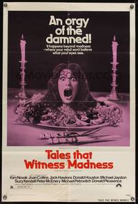 7y879 TALES THAT WITNESS MADNESS 1sh '73 wacky screaming head on food platter horror image!