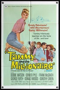 7y882 TAMMY & THE MILLIONAIRE 1sh '67 Sidney Miller, sexy Debbie Watson, from the TV show!