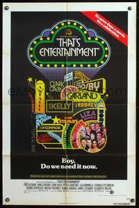 7y908 THAT'S ENTERTAINMENT 1sh '74 classic MGM Hollywood scenes, it's a celebration!