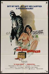 7y935 TOOLBOX MURDERS 1sh '78 Dennis Donnelly directed horror, sexy art of woman attacked in bath!